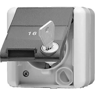 Afbeelding van Jung stopcontact 1 voudig grijs RAL7035 820NAWSL