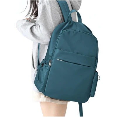 Afbeelding van S&amp;Dshopline® Schoolrugzak voor dames, casual reistas, schooltas, 14 inch, laptoprugzak tienermeisjes, lichte rugzak, waterafstotend, boekentas, college jongens, mannen, werk, dagrugzak pauwenblauw