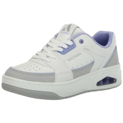 Afbeelding van Skechers Sport UNO Court Sneakers laag, Dames, Maat: 36, White/lavender Leer en imitatieleer