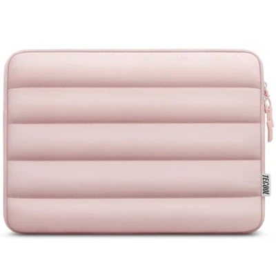 Afbeelding van TECOOL Puffy Laptophoes 14 inch voor Lenovo Ideapad Thinkpad HP Pavilion/Elitebook Dell Acer Chromebook 14, MacBook Air 15 M3 M2 2024 2023, waterdicht, pc tas, roze