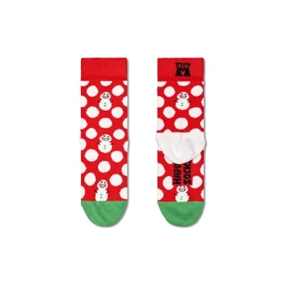 Afbeelding van Happy Socks Snowman, Kleurrijke en Leuke, Sokken voor kinderen, Groente Rood Wit (0 12M)