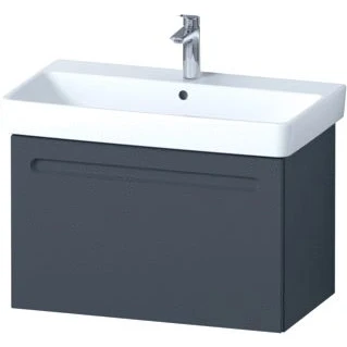 Afbeelding van Duravit No.1 wastafelonderbouwkast met schuiflade en wastafel, grafiet