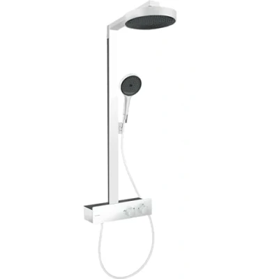 Afbeelding van Hansgrohe rainfinity 1jet showerpipe ecosmart 250 met showertablet 350 opbouw douchekraan therm hoh 15cm 3jet handdouche en doucheslang 160cm mat