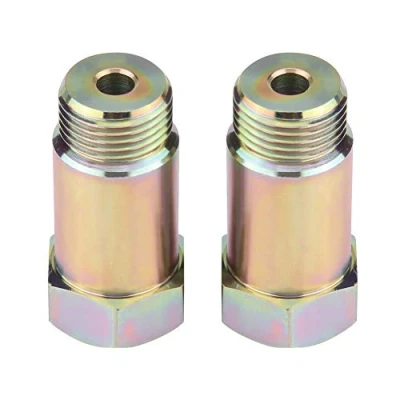 Afbeelding van 2 Stks Universele O2 Zuurstof Sensor Spacer Adapater Extender Isolator, Adapter Bungs Geel voor Uitlaatsystemen, 45mm M18*1.5