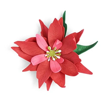 Afbeelding van Sizzix Thinlits Set 7PK Poinsettia Flower van Olivia Rose 665028 Metalen snijmal voor kaarten, Scrapbooking, Papercraft en meer, grijs, one size