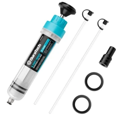 Afbeelding van DURATECH Oliezuigspuit van 200 ml, Olie Aanzuigspuit met Slang, Remvloeistofspuit Olievloeistofextractor Vloeistofextractor en Vulpomp, Geschikt voor Motor Transmissie Koelmiddel Auto remvloeistof