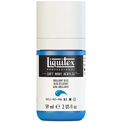 Afbeelding van Liquitex 1959570 Professional Acrylfarbe Soft Body Künstlerfarbe in cremiger deckender Konsistenz, hohe Pigmentierung, lichtecht &amp; alterungsbeständig, 59ml Flasche Brillantblau