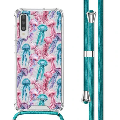 Afbeelding van Samsung Galaxy A70 Hoesje Kunststof iMoshion Softcase/Koordhoesje/Backcover Jellyfish Watercolor Telefoonhoesje