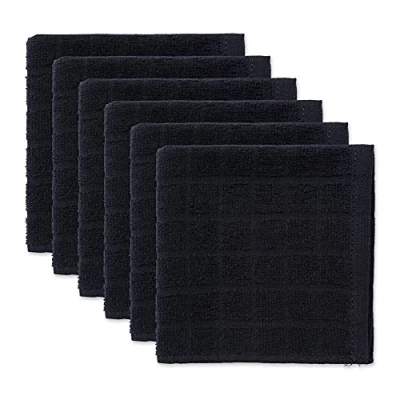 Afbeelding van DII Massief Windowpane Vaatdoek Set, Katoen, Zwart, 12x12