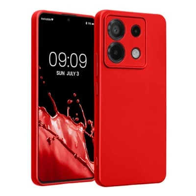 Afbeelding van kwmobile metallic telefoonhoesje van TPU geschikt voor Xiaomi Redmi Note 13 Pro 5G / Poco X6 Flexible case smartphone In donkerrood