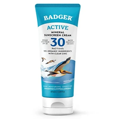 Afbeelding van Badger Sunscreen Cream SPF30 Clear Zinc 87 ml