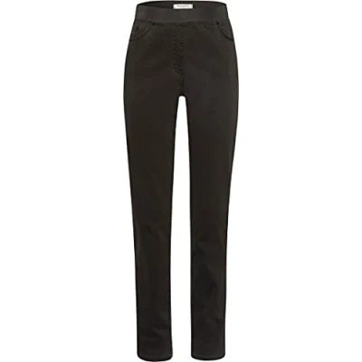 Afbeelding van Raphaela by Brax Dames Style Pamina Rondom Jersey Slip Thermolite Denim Slim Broek, antraciet, 27W x 32L