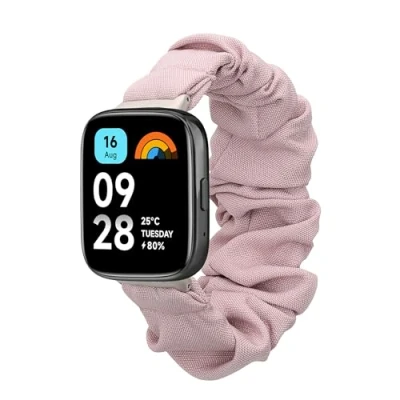 Afbeelding van kwmobile elastisch bandje voor smartwatch geschikt Xiaomi Redmi Watch 3 Active / Lite Horlogebandje van katoen In lavendel