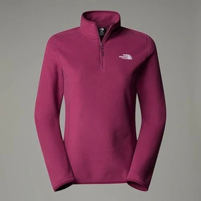 Afbeelding van The North Face 100 Glacier 1/4 ZIP Fleece trui, Dames, Maat: XS, Cyber berry