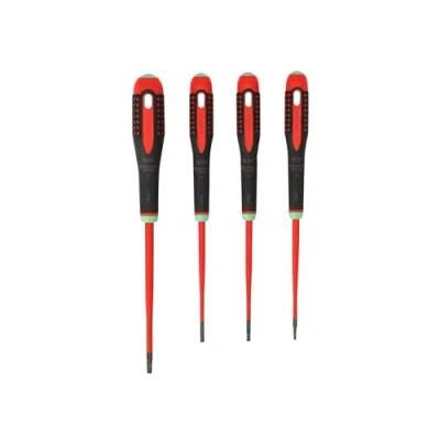 Afbeelding van Bahco Schroevendraaierset ERGO™ geïsoleerd VDE driecomponentengreep smal blad TORX® 4 delig BE 9880SL