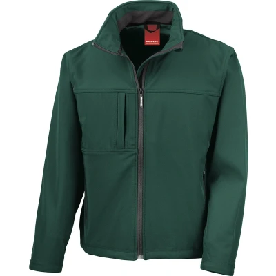 Afbeelding van Heren Classic Softshell Outdoorjas Result maat L Flesgroen