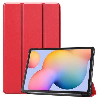 Afbeelding van Samsung Galaxy Tab S6 Lite (2022) Hoes: iMoshion Trifold Bookcase Rood Kunstleder Tablet Hoezen