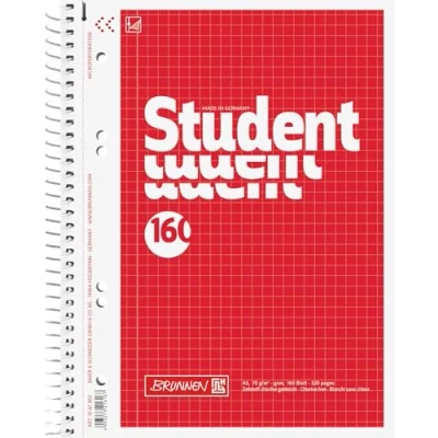 Afbeelding van Brunnen Student 1067802 notitieblok/collegeblok (A5, geruit, 70 g/m², 160 vellen)