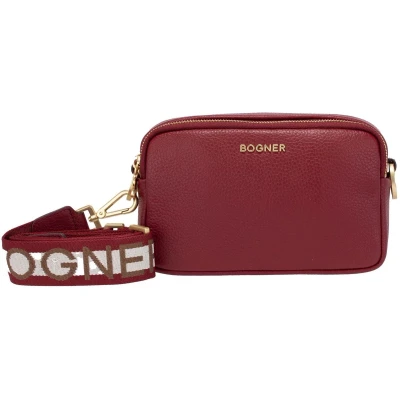 Afbeelding van Bogner Leren Schoudertas Andermatt Avy Shoulderbag Darkred Donkerrood