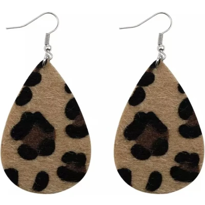 Afbeelding van Jomide Oorhangers Leer Leopard