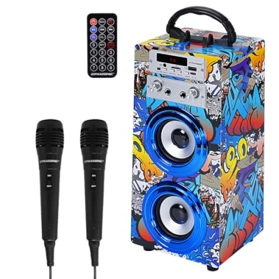 Afbeelding van DYNASONIC (Model 16) Bluetooth Speaker met Microfoon Karaoke voor Kinderen, Speelgoed Microphone, Cadeau Jongens en Meisjes