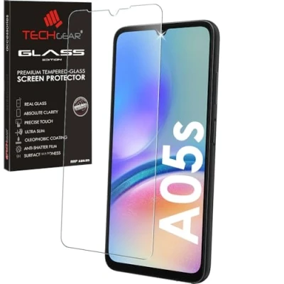 Afbeelding van TECHGEAR GLASS Edition compatibel met Samsung Galaxy A05s, schermbeschermer van gehard glas [2.5D ronde rand] [9H hardheid] [kristalhelderheid] [krasbestendig] [Geen luchtbellen]