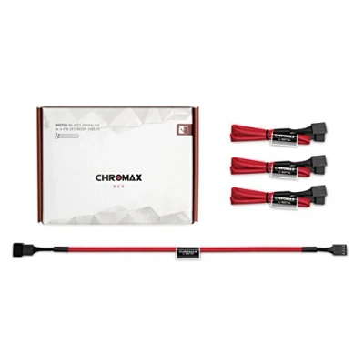 Afbeelding van Noctua NA SEC1 chromax.red, 3 Pins/4 Pins Verlengkabels (30cm, Rood)
