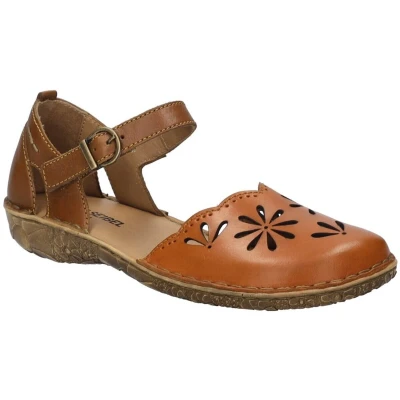 Afbeelding van Josef Seibel Rosalie Ballerina&#039;s met enkelbandjes, Dames, Maat: 40, Orange kombi Leer
