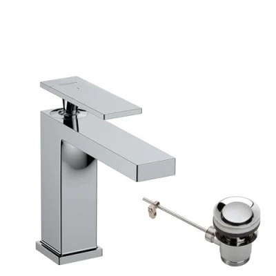 Afbeelding van Hg basin mix 110 tecturis e coolstart with pop up waste set chrome 73014000