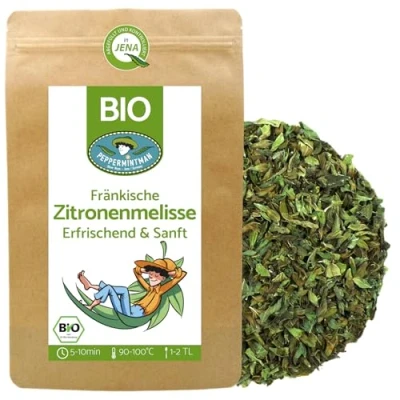 Afbeelding van Biologische fränkische citroenmelisse 120 g bladkrul melissenthee PEPPERMINTMAN