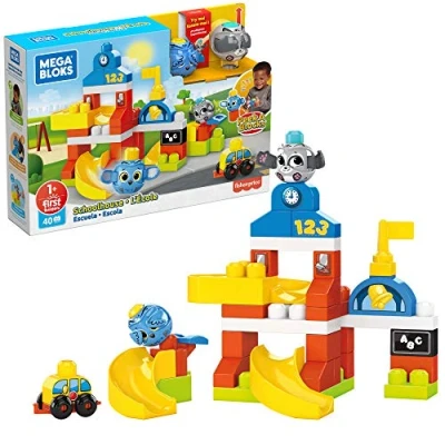 Afbeelding van Mega Bloks GRJ19 Peek a boo school, bouwset met 35 bouwstenen Speelgoed vanaf 1 jaar
