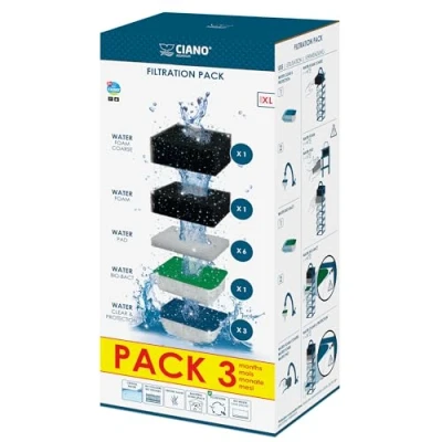 Afbeelding van CIANO, Aquarium Verbruiksmaterialen vervangingsfilterpatronen voor aquariumfilters verpakking van 3 maanden maat XL kristalwater vissen, zonder onzuiverheden en geurvrij effectieve