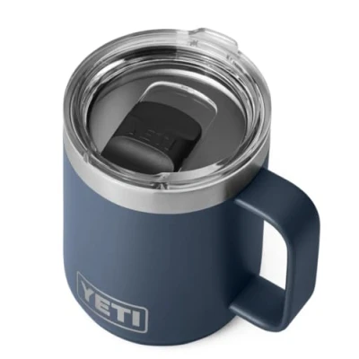 Afbeelding van YETI Rambler mok, vacuüm geïsoleerde, stapelbare roestvrijstalen beker met Magslider deksel, marineblauw, 296 ml