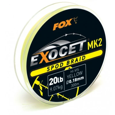 Afbeelding van Fox Exocet MK2 Spod Braid 0.18mm 9.07 Kilo 300m High Visibility Yellow