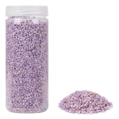 Afbeelding van HEKU Grofkorrelig decoratief granulaat in lila, ca. 750 g, veelzijdig inzetbaar, ideaal voor bruiloften en knutselprojecten, hersluitbare doos