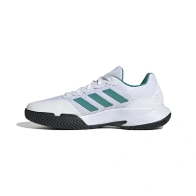 Afbeelding van adidas Performance Gamecourt 2 Tennisschoenen voor kleibanen, Heren, Maat: 40 2/3, White/pure teal/core black Textiel/ synthetisch