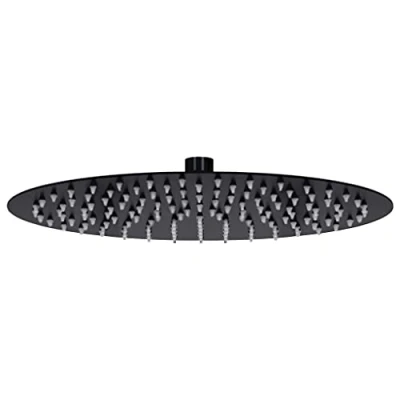 Afbeelding van vidaXL Regendouchekop rond 30 cm roestvrij staal zwart