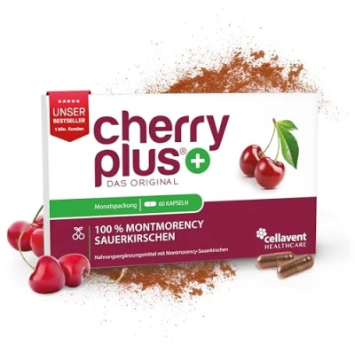 Afbeelding van Montmorency zure kersen capsules hooggedoseerd extract 1.100 mg per dagelijkse dosis Cherry PLUS