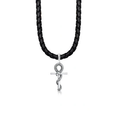 Afbeelding van Kuzzoi Cross Snake Ketting silvercoloured, Heren, Maat: 50, Silver coloured