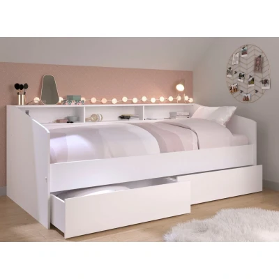 Afbeelding van Parisot Ledikant met bergruimte Sleep Kinderbed, inclusief 2 laden, draaibare en gekleurde achterwand