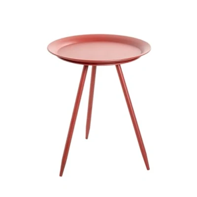 Afbeelding van HAKU Möbel Bijzettafel, metaal, rood, Ø 38 x H 47 cm