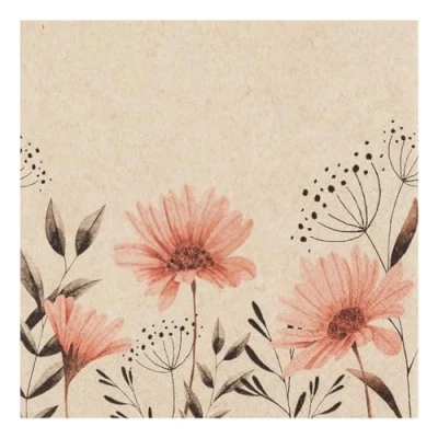 Afbeelding van 20 servetten Eco Line duurzaam van 100% gerecycled papier H bloemen weide lente zomer tafeldecoratie 33x33cm