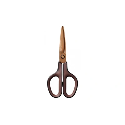 Afbeelding van Plus Fitcut Curve Premium Schaar, 17,5 Cm, Titanium Bladen, Bruin, Op Blister Schaar