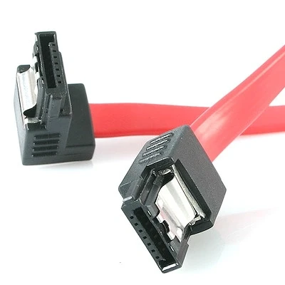 Afbeelding van StarTech.com 18 Latching SATA Cable M/M 1 Right Angle kabel 0,45 m Rood