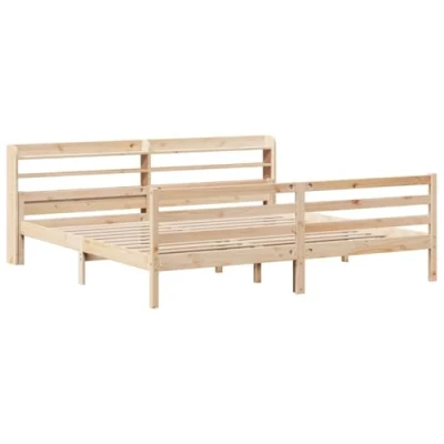 Afbeelding van vidaXL Bedframe met hoofdbord massief grenenhout 200x200 cm