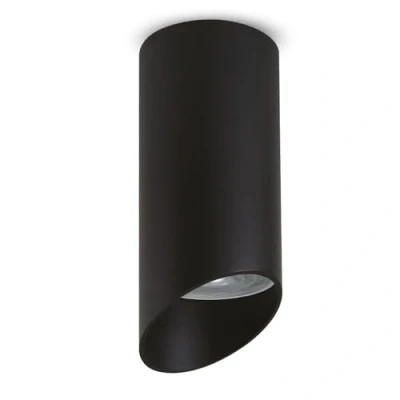 Afbeelding van Maclean Opbouwarmatuur/buis spot rond aluminium GU10 55x130mm zwart MCE360 B