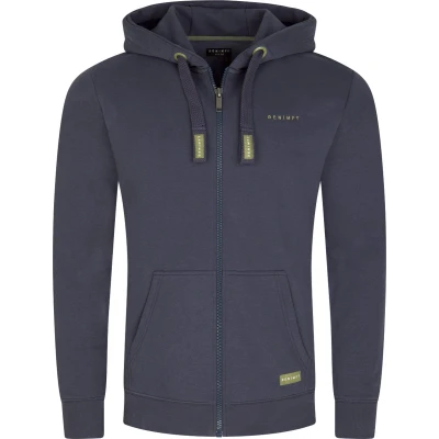 Afbeelding van DENIMFY Heren Sweatjack DFLeo regular fit Blauw XXL Volwassenen Hoodie Capuchon Sweatshirt