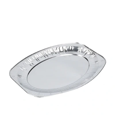 Afbeelding van 100x Catering schalen ovaal aluminium 45cm (middel)