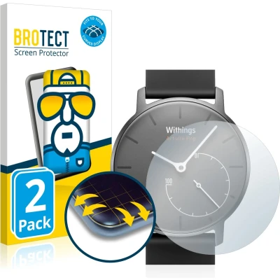 Afbeelding van BROTECT Screenprotector voor Withings Activité Pop Folie Beschermfolie transparant volledig dekking (2 Stuks)