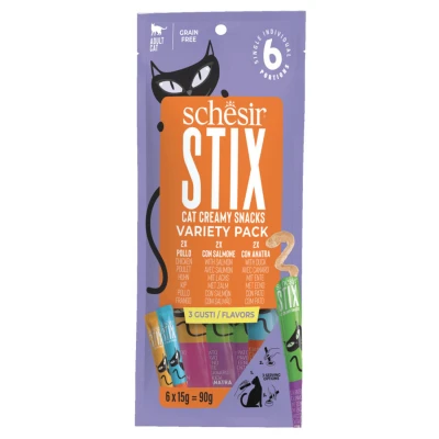 Afbeelding van Schesir Stix Variety Pack Kattensnack 90 g 6 stuks